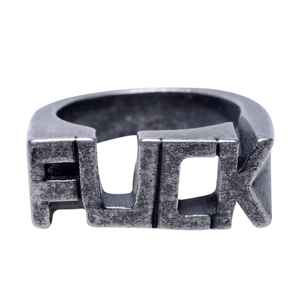 Sterling Silver Fuck off Ring, Fuck Ring, Heart Signet Ring